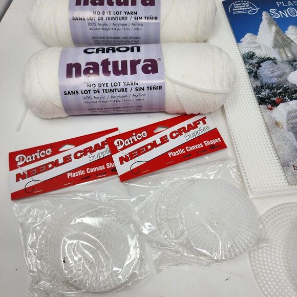 Plastic Canvas Snow Village American School of Needlework Incomplete 3088 - Picture 3 of 13